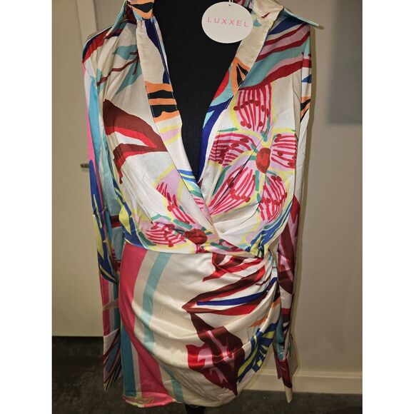Luxxel Mock Wrap Dress - Picture 1 of 10